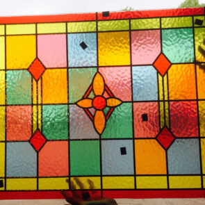 stained-leaded-window A stained glass window with lead detail