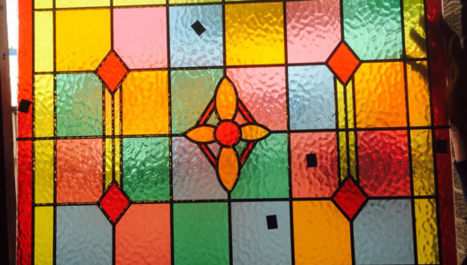 stained-leaded-window A stained glass window with lead detail