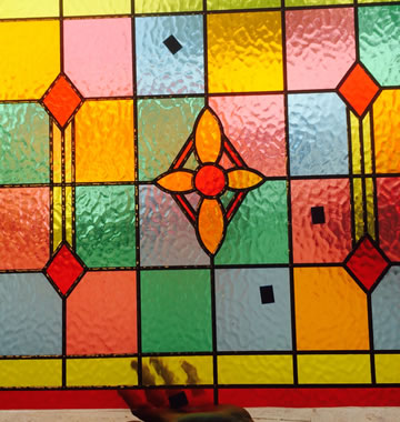 Colourful stained glass window