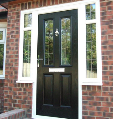Black composite entrance door