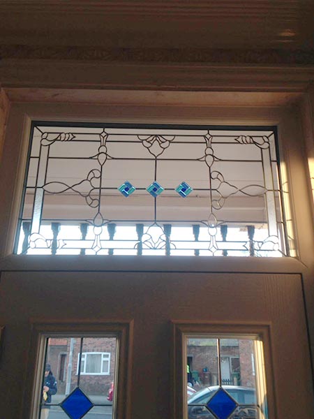 Leaded door frame glazing